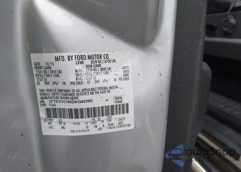 2013 Ford F-150 Xlt z USA, uszkodzony, nr VIN 1FTEX1CM0DKG42380